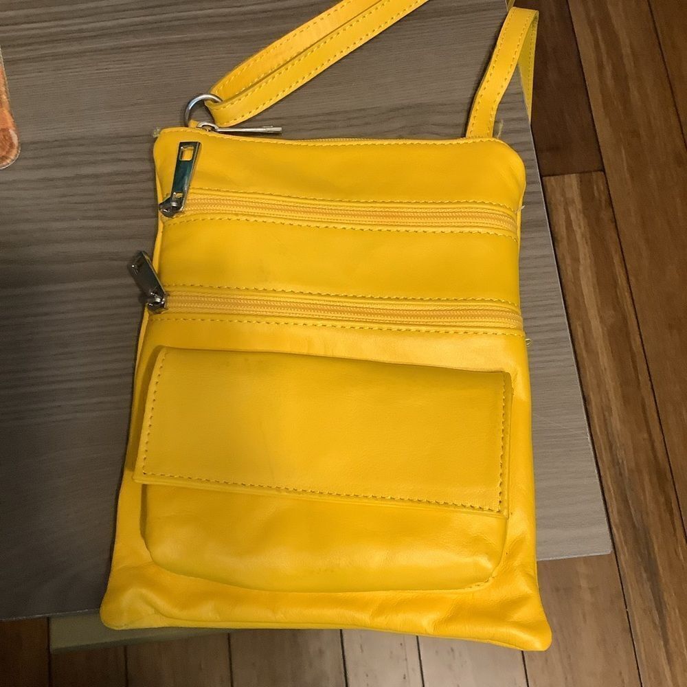 Italian Leather Saffron Yellow